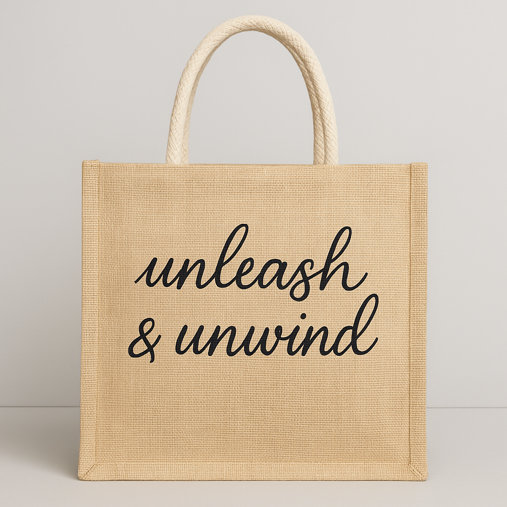 Unleash and Unwind woven tote bag